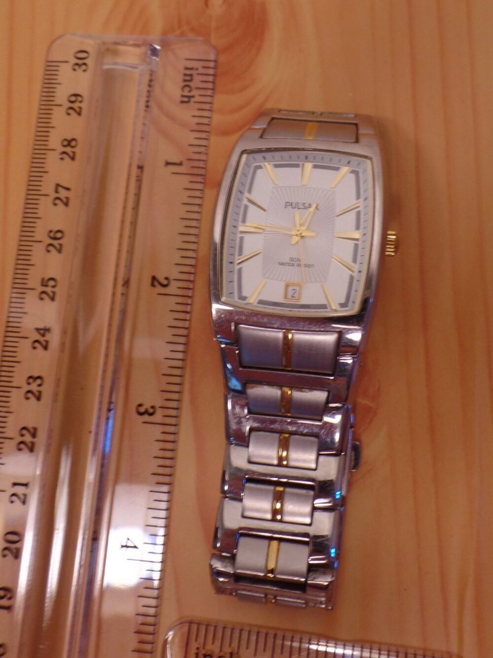 Pulsar Men's VX42-360 Stainless Steel Silver Two-Tone Silver Dial Watch 50M